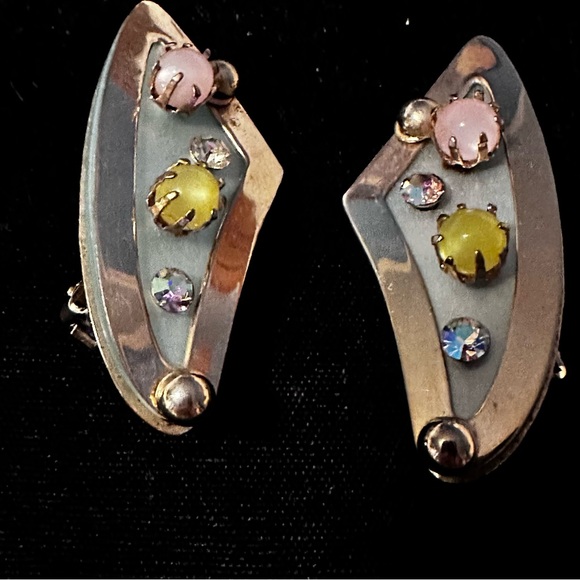 Vintage signed Leru Elegant Gold Tone Necklace and Earring Set - Picture 2 of 5